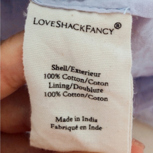 LoveShackFancy Eaton Dress in Lavender Moon Long Sleeve Floral Mini Revolve 8 - Picture 7 of 7